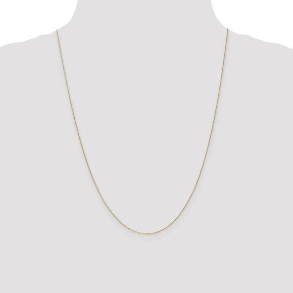 0.8mm 14k Yellow Gold Solid D/C Cable Chain Necklace, 24 Inch - Picture 3 of 9